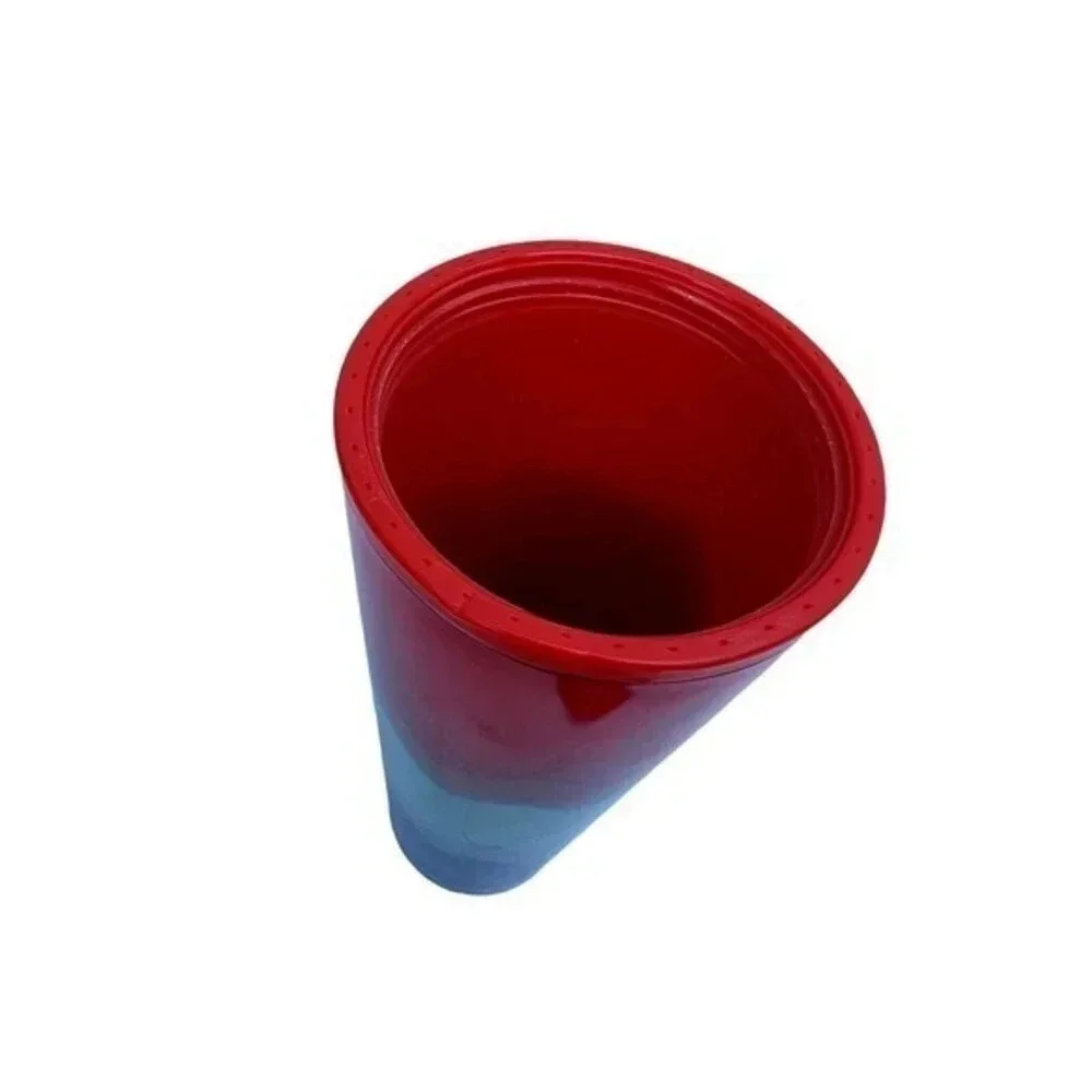 Starbucks Cold Cup Tumbler Red Blue Wave Ombre Venti 24 oz Summer 2021 Imperfect